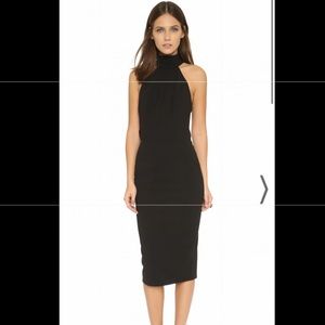 Misha collection fitted black midi dress